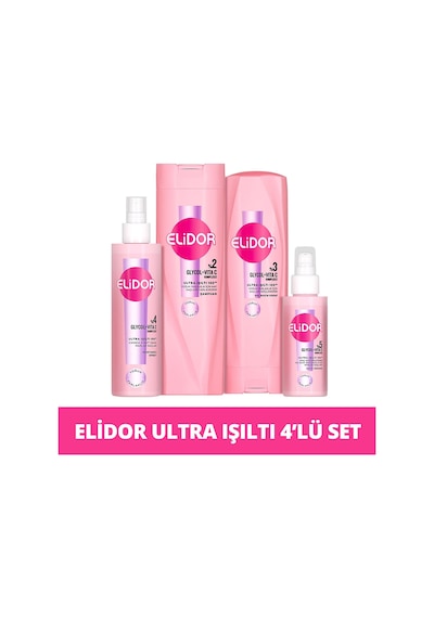 Elidor Ultra Işıltı Yoğun Parlaklık Saç Bakım Seti 4'lü