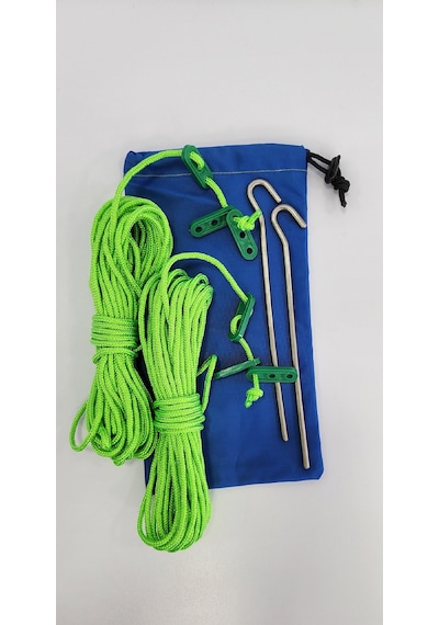 Yeşil 20m Polyester İp + 2  + 6 Ad Gergi Aparatı + Çanta Yeşil
