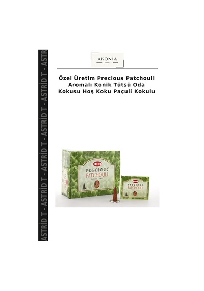 Özel Üretim Precious Patchouli Aromalı Konik Tütsü Oda Kokusu Hoş Koku Paçuli Kokulu