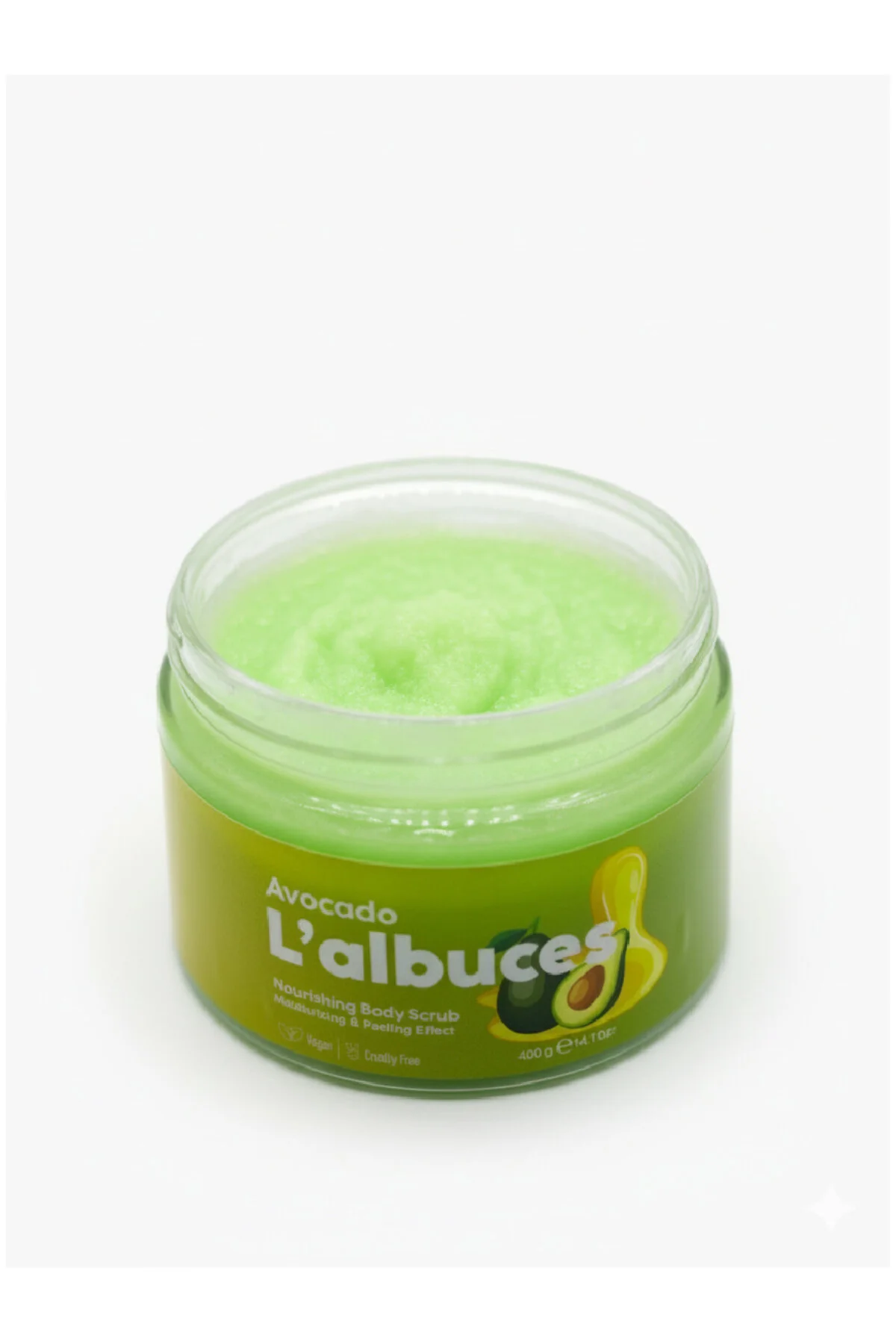 Avocado Body Scrub 400gr Vegan, Temiz İçerikli, Avokado Kokulu Pürüzsüz Cilt Bakımı