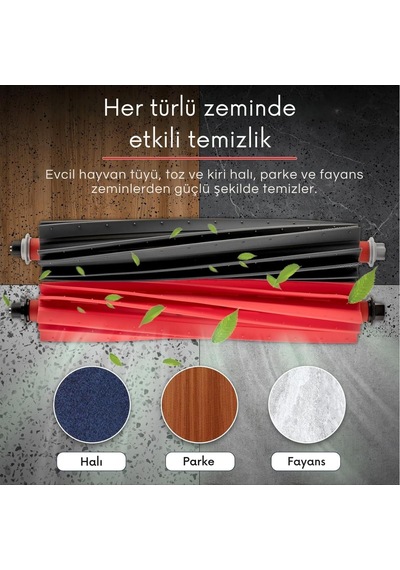 Q Revo Master-q Revo Slim Roborock İle Uyumlu 1 Ana Fırça 2 Siyah Yan Fırça 4 Filtre 2 Mop 3