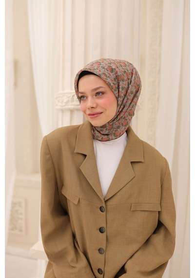 Silk Home Soft Eşarp 73077-22 Parlak Turuncu, Gri, Gümüş, Haki