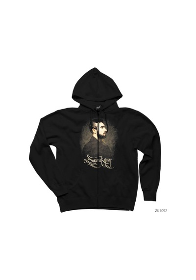 Sagopa Kajmer Siyah Fermuarlı Kapşonlu Sweatshirt Siyah