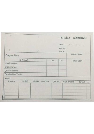 Dilman Tahsilat Makbuzu Otokopili 3 Nüsha 6 Lı Paket