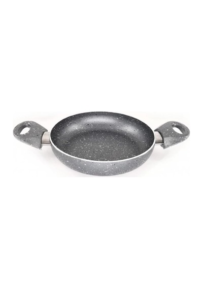 Granit Kapaksız 2 Boy Sahan Seti, 22-24 Cm, Gri Diğer