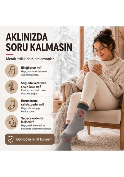 Genel 6 Lı Kadın Kışlık Havlu Çorap Sıcak Tutan Karışık Desenli Yumuşak Çoklu Çorap Gri / 36-40 / 6 Adet