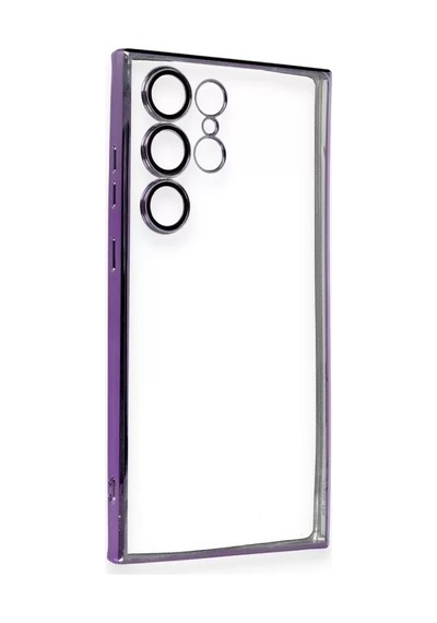 Newface Samsung Galaxy S23 Ultra Kılıf Razer Lensli Silikon - Mor