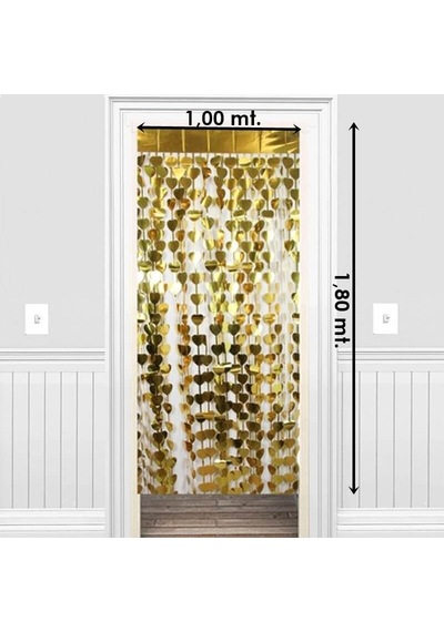 Metalize Kalpli Kapı Ve Fon Perdesi. 1 X 1.8 Mt - Altın