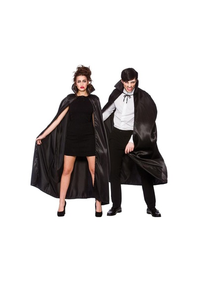 Siyah Renk Yakalı Halloween Pelerini 120 Cm
