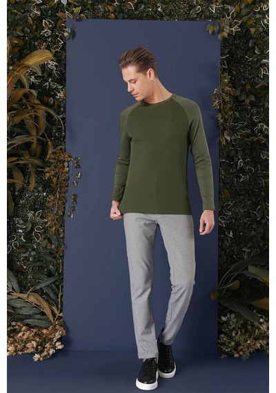 Efor Ts 872 Slim Fit Haki Spor T-shirt Haki