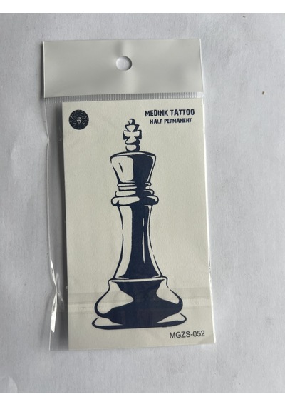 Satranç Minimal 11x8 Cm Yarı Kalıcı Geçici Dövme Yapıştırma Dövme