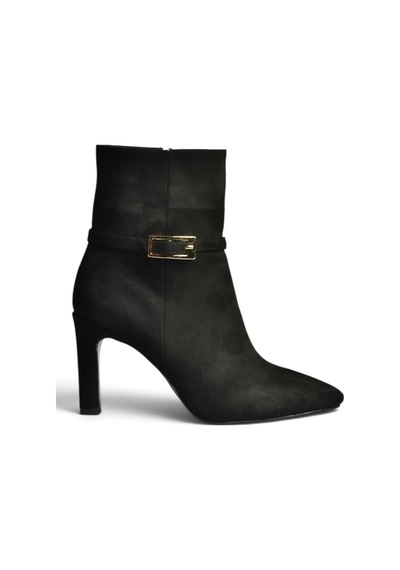 Fox Shoes Z404721102 Siyah Süet İnce Topuklu Kadın Bot