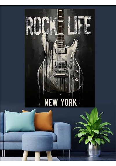 Rock Yaşam Tarzı New York Dekoratif Kanvas - Mdf Ahşap Tablo