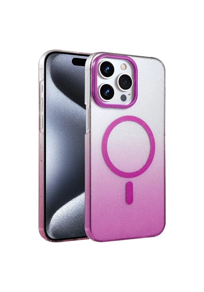 Apple iPhone Uyumlu  14 Pro Max Uyumlu Glossy Magsafe Kapak - Mor