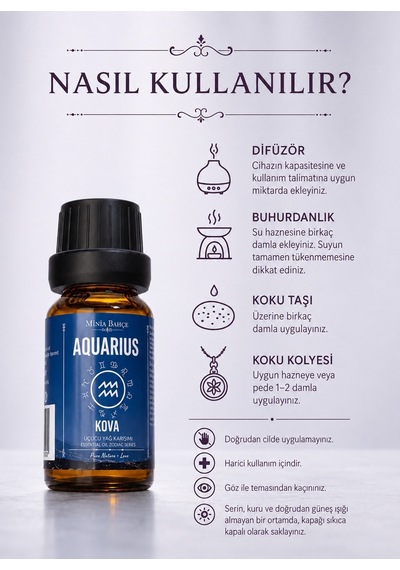 Minia Bahçe Kova Burcu Uçucu Yağ Karışımı 10 ML
