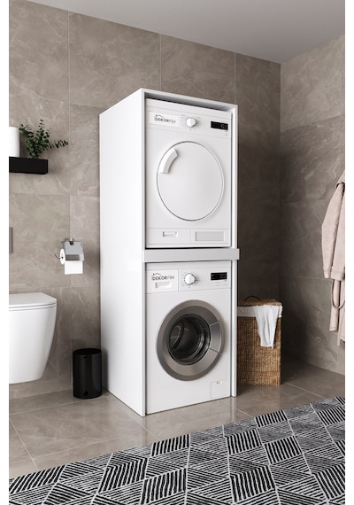 Df03109b Çamaşır Makinesi Dolabı Kurutma Makinesi Standı İkili Raflı Beyaz Banyo Dolabı Düzenleyici Df03109b Çamaşır Makinesi Dolabı Kurutma Makinesi Standı İkili Raflı Beyaz Banyo Dolabı Düzenleyici