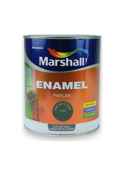 Marshall Enamel Parlak Ahşap Metal Boyası Nefti Yeşil 2.5 L