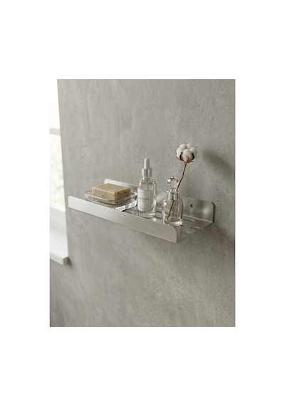 Yapışkanlı / Vidalı Banyo Mutfak Rafı - Su Tahliyeli Ve Lif Askılı Organizer Mat Siyah