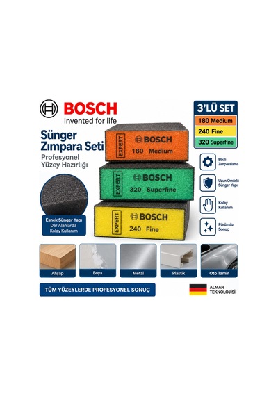 Zımpara Seti 3 Parça Sünger Zımpara - 921722252