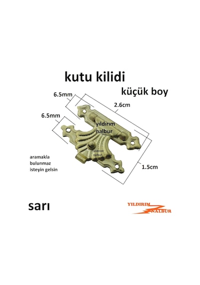 Altın Sarı Kutu Kilidi Küçük Boy Dekoratif Klips Sandık Kilidi Ho