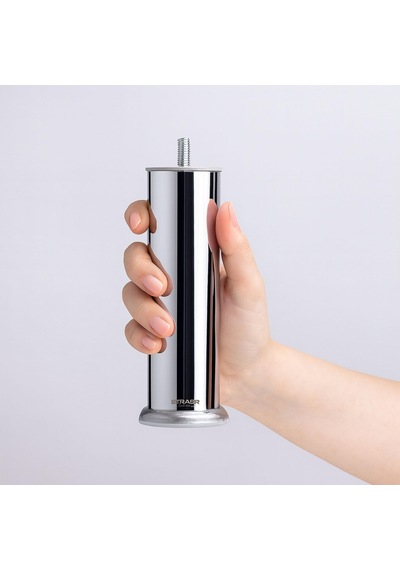 Krom Gümüş 10 Cm Metal 4 Adet Mobilya Ayağı Modern Koltuk Kanepe Ayak Tv Ünite M8 Civatalı Ayakları 6395751