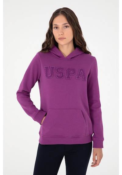 U.S. Polo Assn. Kadın Menekşe Basic Kapüşonlu Sweatshirt 50296931-VR037