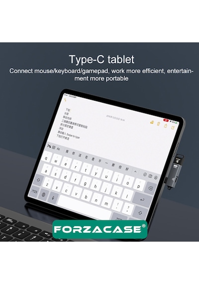 Forzacase Type-c To Usb Otg Adaptör 5gbps - Pd 10w Hızlı Veri Aktarım Adaptörü - Fc1128 Siyah