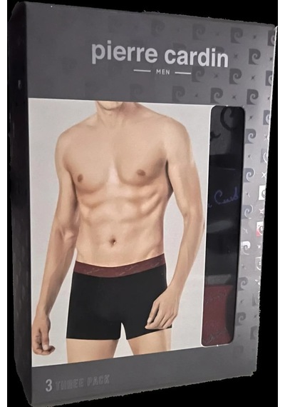Pierre Cardin Erkek 3Lü Stretch Boxer Siyah 001