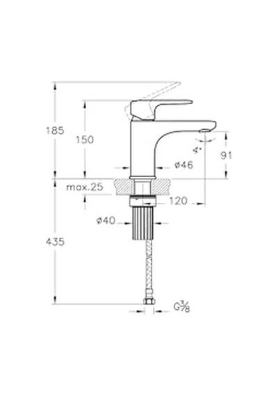 A42797 Lavabo Bataryası Krom Çok Renkli