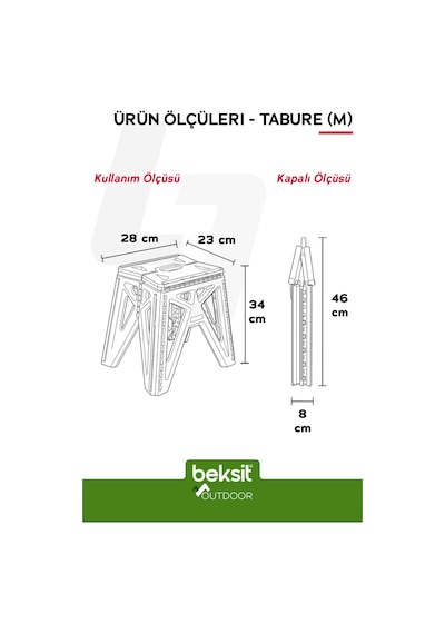 Outdoor Herkül Premium Katlanır Kamp Masa Takımı Seti-bej Çantalı Bej Bej