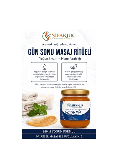 Kuyruk Yağı Kremi 240 ml Kuyruk Yağlı Masaj Kremi Kaz Yağı Alabalık Yağı Kolajenli
