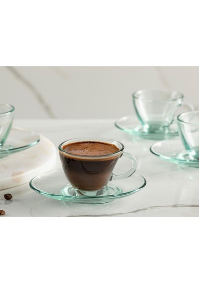 Paşabahçe 98396Av Penguen 4'Lü Çay-Nescafe Fincan Takımı Su Yeşil