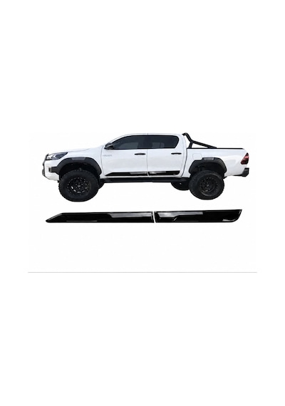 Toyota Hilux 2015+ Slim Kapı Koruma Dodik Parlak Siyah Yan Gövde Koruma Aksesuarı