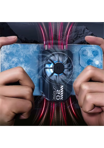 Gaming Cep Telefon Hava Soğutma Fanı Metal Radyatör Soğutucu Mavi