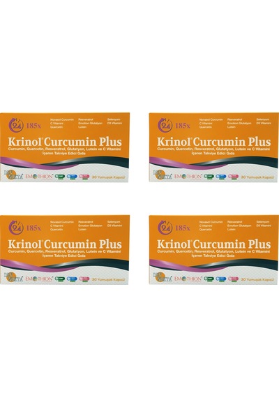 Krinol Curcumin Plus - Quercetin C Vitamini - 30 Kapsül - 4 Kutu