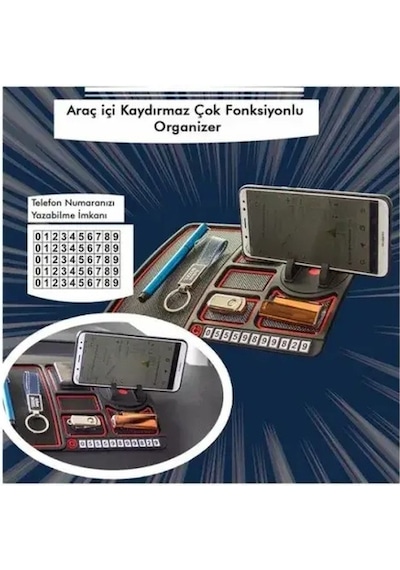 Çok Fonksiyonlu Araç İçi Telefon Tutucu-9046251936386
