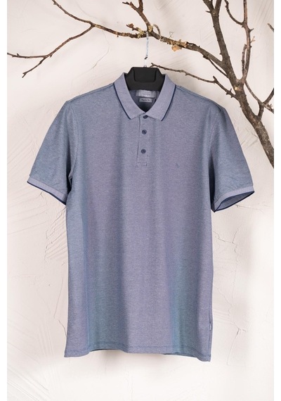 Polo Yaka Büyük Beden Suprem Penye Erkek T-Shirt Petrol Mavisi