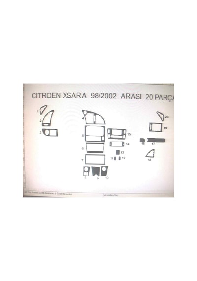 Cıtroen Xsara 1997-2002 20 Parça Torpido Kaplama Renk Piano Black