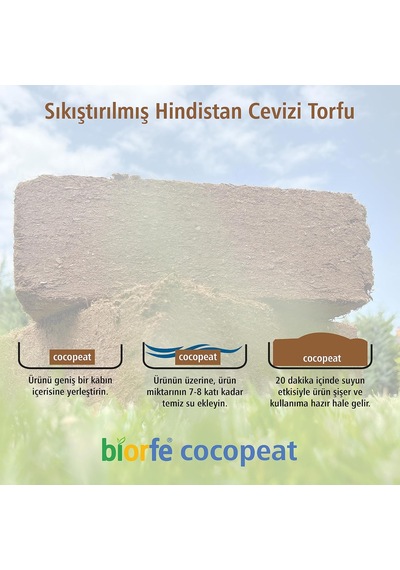 Premium Sıkıştırılmış Hindistan Cevizi Torfu, Coco Peat Block, Su Tutucu Torf 10 Kg 0