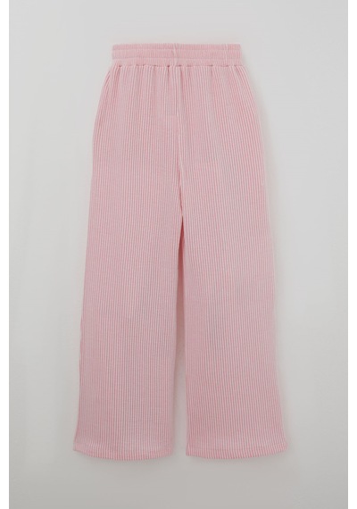 Breeze Kız Çocuk Pantolon Çizgi Detaylı Bağcık Aksesuarlı 8-14 Yaş , Pembe