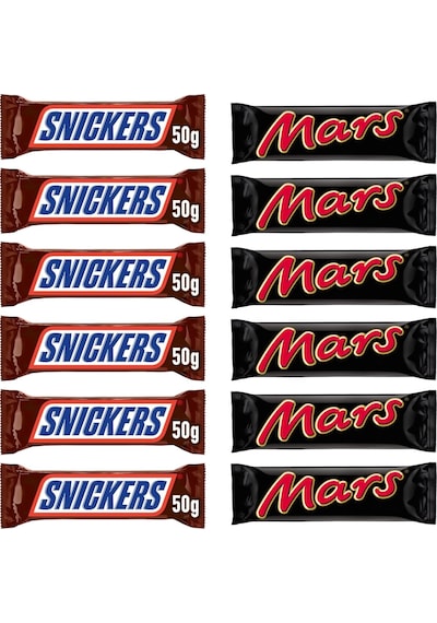 Snickers Yer Fıstıklı Bar 50 Gr X 6 Adet + Mars 51 Gr Karamelli Bar X 6 Adet