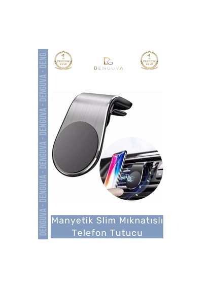 Telefontutucu L Tipi Slim Araç Havalandırma Klima Stabil Manyetik Mandallı Mıknatıslı Telefon Tutuc Çok Renkli