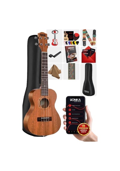 Midex TN-26MC Set Maun Tenör Ukulele (Softcase Tuner Capo Metod Nota Sticker Askı Pena)