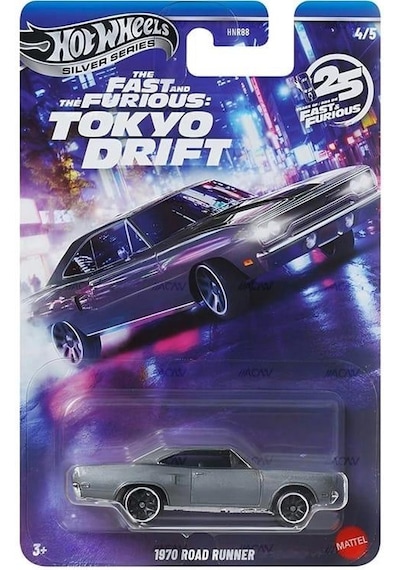 Hot Wheels 2025 Silver Fast & Furious Tokyo Drift 1970 Road Runner Hnr88 Jkx08 Çok Renkli