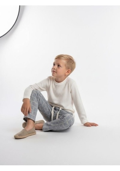 Zekids Erkek Çocuk Tasarım Uzun Kollu T-shirt-17146 Beyaz