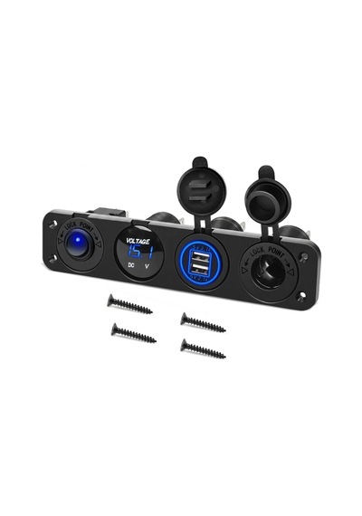 Mellifera Bir Çakmaklık, 2 Usb, 1 Voltmetre, On-of