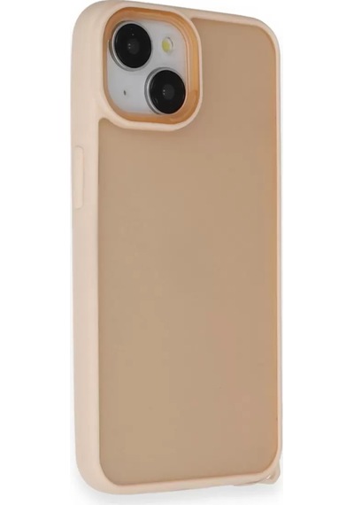 Newface Apple Uyumlu İphone 14 Kılıf Elegant Kapak - Pudra