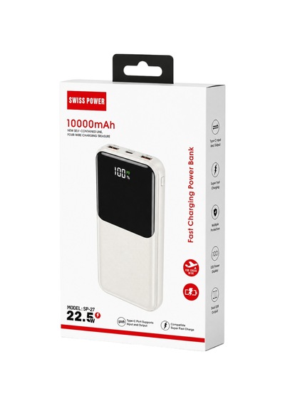 Swııspower Sp-27 22.5w 10000 Mah Taşınabilir Powerbank - Beyaz