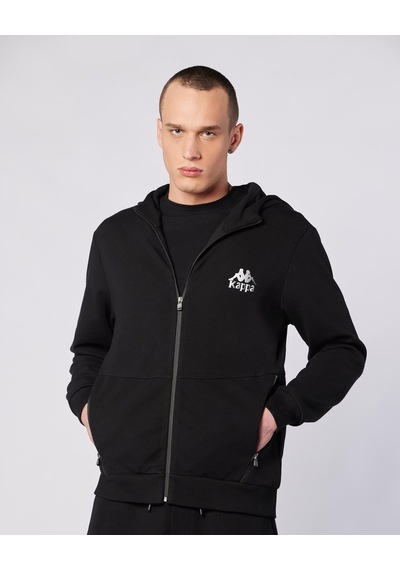 Kappa Fabio Full Zip Erkek Siyah Regular Fermuarlı Eşofman Üstü