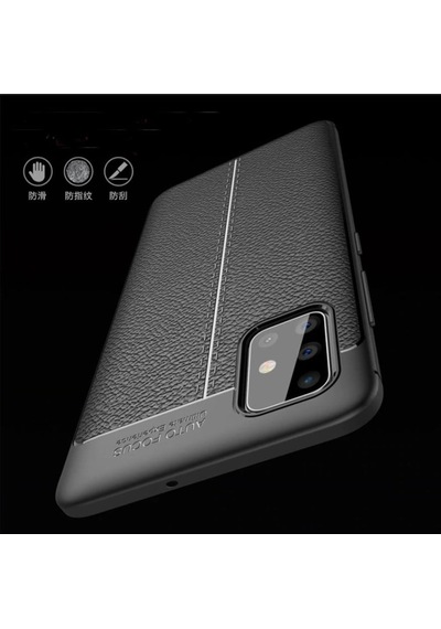 Samsung Uyumlu Galaxy A51 Kamera Korumali Deri Görünümlü Silikon Kilif 401765063